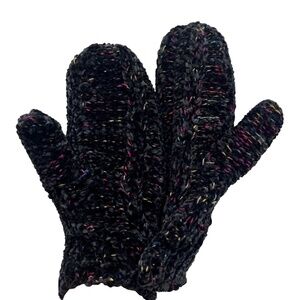 INC International Concepts Space Dyed SOFT Chenille Mittens, Black